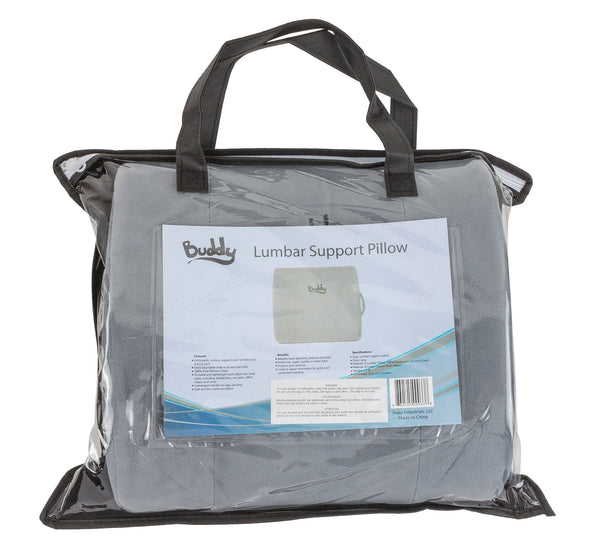 Lumbar support pillow in carrying case